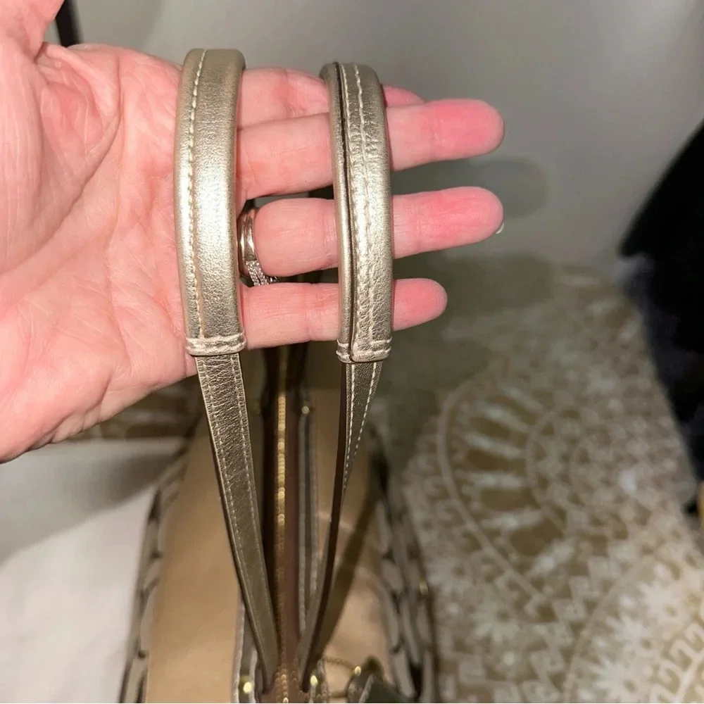 COACH TOTE M0726-11692 SIGNATURE PRINT CANVAS HAND BAG PURSE TAN DUST BAG - Picture 9 of 14